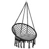 Rea, Závěsné boho křeslo s polštářem černé 490129A, OGR-03542