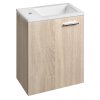 Aqualine, ZOJA skříňka s keramickým umyvadlem 40x22 cm, dub platin, 51049DP-01