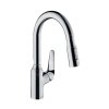 Hansgrohe Focus M42, dřezová baterie M429-H180 ECO, s výsuvnou sprškou, chromová, 71862000