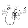 Hansgrohe Logis, páková umyvadlová baterie s bidetovou sprškou, chromová, 71290000