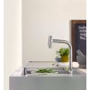 Hansgrohe M71, dřezová baterie M7120-H200 s výsuvnou sprškou, 2-otvorová instalace, sBOX, chromová, 73818000