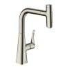 Hansgrohe M71, dřezová baterie Metris Select s výsuvnou sprškou, vzhled nerezový 73822800