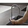 Hansgrohe M81, dřezová baterie Aquno Select s výsuvnou koncovkou a plochým sprchovým proudem, chromová, 73837000