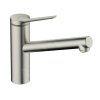 Hansgrohe Zesis M33, dřezová baterie 150, ocelová, 74802800