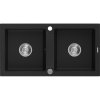 Mexen Mario - dřez granitový 82,0x43,6cm, 2-komorový, černá, 6504822000-77