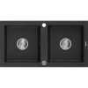 Mexen Mario - dřez granitový 82,0x43,6cm, 2-komorový, černá-stříbrná, 6504822000-73