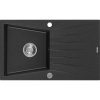 Mexen Cesar - dřez granitový 77,5x47,0cm, 1-komorový, černá-stříbrná, 6514771010-73