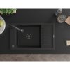Mexen Elias, 1-komorový granitový dřez 795x480x200 mm a dřezová baterie Elia, černá, 6511-77-670101-70-B