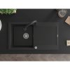 Mexen Leo, 1-komorový granitový dřez 900x500x190 mm a dřezová baterie Elia, černá, 6501-77-670101-70