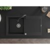 Mexen Leo, 1-komorový granitový dřez 900x500x190 mm a dřezová baterie Elia, černá, 6501-77-670101-70