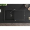 Mexen Leo, 1-komorový granitový dřez 900x500x190 mm a dřezová baterie Elia, černá, 6501-77-670101-70-B