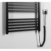 Sapho, METRO-E elektrické topné těleso, rovné, 600x1620 mm, 800 W, černá matná, ME616B