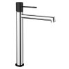 Sapho, SOLARIS stojánková umyvadlová baterie bez výpusti, vysoká, chrom/černá, WD006CB
