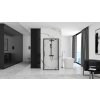 Rea Rapid Swing, 3-stěnový sprchový kout 80 (dveře) x 80 (stěna) x 195 cm, 6mm čiré sklo, černý profil, KPL-009949