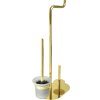 Deante Silia příslušenství, 3-funkční držák pro toaletní papír a WC kartáč, zlatá lesklá, DEA-ADI_Z732