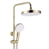 Rea Bloom, sprchová-vanová souprava dešťovou hlavovou a ruční sprchovou hlavicí, zlatá lesklá, REA-P9528