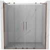 Mexen Velar Duo, posuvné dveře do otvoru 170x200 cm, 8mm čiré sklo, růžové zlato, 871-170-000-02-60
