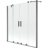 Mexen Velar Duo, 2-křídlová posuvná vanová zástěna 160 x 150 cm, 8mm čiré sklo, grafitový matný profil, 896-160-000-02-66