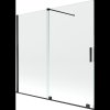 Mexen Velar, 2-křídlová posuvná vanová zástěna 170 x 150 cm, 8mm čiré sklo, černá matná, 896-170-000-01-70