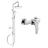 Mexen Erik sprchová souprava s ruční a dešťovou sprchou a sprchová baterie Caro, chromová, 746640205-00