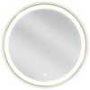 Mexen Esso, kulaté LED podsvícené koupelnové zrcadlo 70 cm, 6000K, topná podložka proti zamlžování, zlatý rám, 9825-070-070-611-50