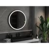 Mexen Esso, kulaté LED podsvícené koupelnové zrcadlo 90 cm, 6000K, topná podložka proti zamlžování, černý rám, 9825-090-090-611-70