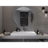 Mexen Loft, kulaté koupelnové zrcadlo 100 cm, barva rámu bílá, 9850-100-100-000-20