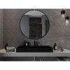 Mexen Loft, kulaté koupelnové zrcadlo 100 cm, barva rámu černá matná, 9850-100-100-000-70