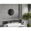 Mexen Loft, kulaté koupelnové zrcadlo 30 cm, barva rámu broušená ocel, 9850-030-030-000-10