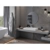 Mexen Loft, kulaté koupelnové zrcadlo 80 cm, barva rámu broušená ocel, 9850-080-080-000-10
