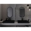 Mexen Loft, oválné koupelnové zrcadlo 80 x 40 cm, barva rámu černá matná, 9851-080-040-000-70