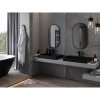 Mexen Loft, oválné koupelnové zrcadlo 80 x 45 cm, barva rámu černá matná, 9851-080-045-000-70