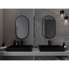Mexen Loft, oválné koupelnové zrcadlo 80 x 45 cm, barva rámu černá matná, 9851-080-045-000-70