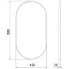 Mexen Loft, oválné koupelnové zrcadlo 80 x 45 cm, barva rámu černá matná, 9851-080-045-000-70
