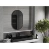 Mexen Loft, oválné koupelnové zrcadlo 90 x 55 cm, barva rámu černá matná, 9851-090-055-000-70