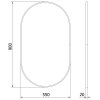 Mexen Loft, oválné koupelnové zrcadlo 90 x 55 cm, barva rámu zlatá lesklá, 9851-090-055-000-50
