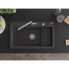 Mexen Omar, 1-komorový granitový dřez 800x480x210 mm, černá skvrnitá, chromový sifon, 6520801005-76