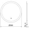 Mexen Oro, kulaté LED podsvícené koupelnové zrcadlo 50 cm, 6000K, topná podložka proti zamlžování, 9824-050-050-611-00
