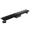 Rea Neox Black Matt, lineární odtokový žlab 90cm, vzor 2v1, černá matná, REA-G6603