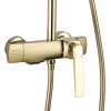 Rea Rebel, sprchový-vanový set s dešťovou a ruční sprchovou hlavicí, zlatá lesklá, REA-P2413