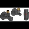Mexen G00, sada úhlových ventilů s termostatickou hlavicí a krytkami, antracitová, W901-900-904-66