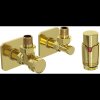 Mexen G00, úhlový ventil G 1/2" s krytkou a termostatickou hlavicí M30x1,5 mm, zlatá lesklá, W901-900-909-50