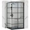 Rea - Concept sprchový kout s posuvnými dveřmi 80 x 100 cm, černý profil - čiré sklo 5mm, REA-K6389
