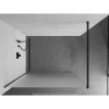 Mexen Kioto, sprchová zástěna Walk-In 130x200 cm, 8mm sklo námraza, černý profil, 800-130-101-70-30