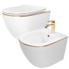 374188 rea carlo mini gold edge zavesna wc misa 490x370 mm bidet 495x370 mm biela so zlatym okrajom 46327