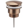 Sapho, umyvadlová výpusť 5/4", neuzavíratelná, tl: 10-55mm, velká zátka, měděná matná, 542.742.5PG