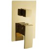 Mexen Uno - Podmítková vanová-sprchová baterie, zlatá, 71435-50
