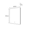 Sapho, PIRI zrcadlo s LED osvětlením 60x80cm, dotykový senzor, 2700-6500K, PR600S