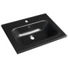 Sapho, SIDRA umyvadlo 61x46cm, litý mramor, černá mat, SD061B