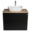 Aqualine, ALTAIR skříňka s deskou 78,5 cm, černá mat/dub emporio, AI680-01